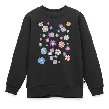 Flower Power Peace & Power Unisexe - Sweat Premium enfant bio - noir - Devant - AI Model Kid Female (0cm)