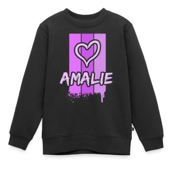 Geschenk für Amalie - Kinder Premium Organic Sweatshirt - Schwarz - Vorne - AI Model Kid Female (0cm)