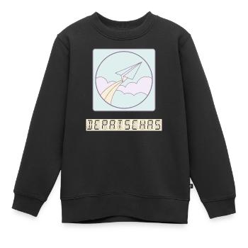 départ - Sweat Premium enfant bio - noir - Devant - AI Model Kid Female (0cm)