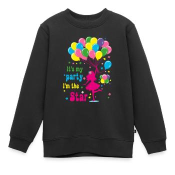 Fille de célébration avec des ballons Design - Sweat Premium enfant bio - noir - Devant - AI Model Kid Female (0cm)