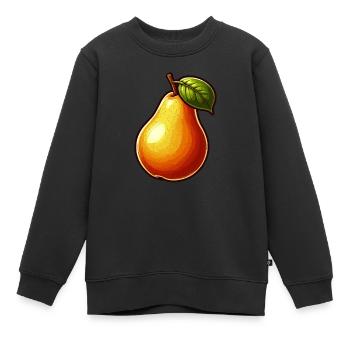 Birne - Frucht - Kinder Premium Organic Sweatshirt - Schwarz - Vorne - AI Model Kid Female (0cm)