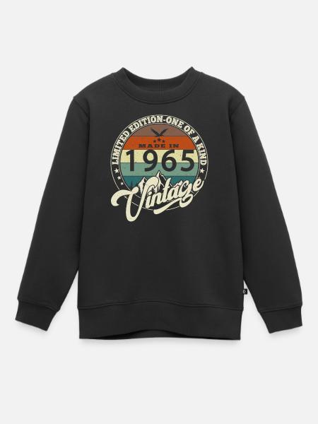 Vintage 1965 meilleur de 1965 - annif 60 ans - Premium børne sweatshirt økologisk - sort