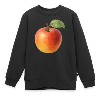 apple - Kids Premium Organic Sweatshirt - black - Front - AI Model Kid Female (0cm)