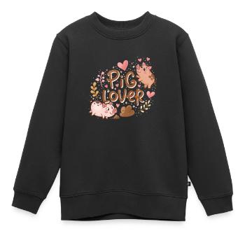 Schweine-Liebhaber - Kinder Premium Organic Sweatshirt - Schwarz - Vorne - AI Model Kid Female (0cm)