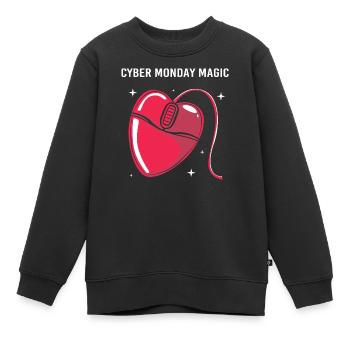 Kaufrausch Cyber Monday - Kinder Premium Organic Sweatshirt - Schwarz - Vorne - AI Model Kid Female (0cm)
