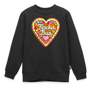 Lebkuchenherz Fescher Bua Bayern Tracht Rummel - Kinder Premium Organic Sweatshirt - Schwarz - Vorne - AI Model Kid Female (0cm)