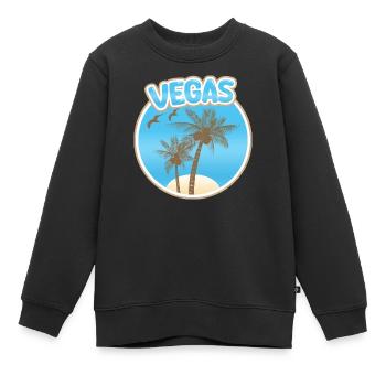 Urlaub Vegas - Kinder Premium Organic Sweatshirt - Schwarz - Vorne - AI Model Kid Female (0cm)