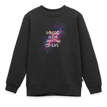 Musik ist der Rhythmus des Lebens - Kinder Premium Organic Sweatshirt - Schwarz - Vorne - AI Model Kid Female (0cm)