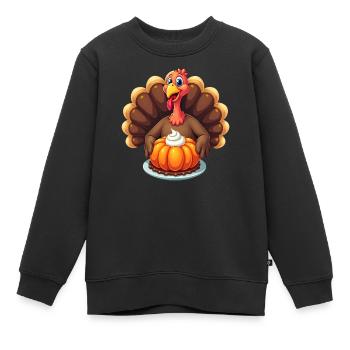 Thanksgiving Drôle Dinde de Thanksgiving - Sweat Premium enfant bio - noir - Devant - AI Model Kid Female (0cm)