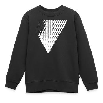 Geometrisch gepunktetes Dreieck verblassen - Kinder Premium Organic Sweatshirt - Schwarz - Vorne - AI Model Kid Female (0cm)