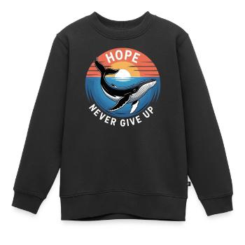 Hope/ Timmy der Wal in der Ostsee - Kinder Premium Organic Sweatshirt - Schwarz - Vorne - AI Model Kid Female (0cm)