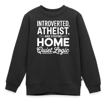 Introvertierte Atheistische Stille Logik - Kinder Premium Organic Sweatshirt - Schwarz - Vorne - AI Model Kid Female (0cm)