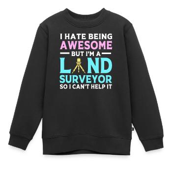 Landvermesser - Kinder Premium Organic Sweatshirt - Schwarz - Vorne - AI Model Kid Female (0cm)