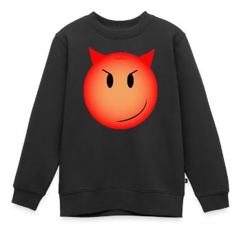 smiley diabolique - Sweat Premium enfant bio - noir - Devant - AI Model Kid Female (0cm)