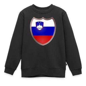 Slovénie (Slovénie _Wappen) - Sweat Premium enfant bio - noir - Devant - AI Model Kid Female (0cm)