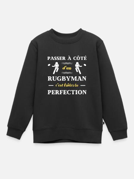 t shirt humour rugby homme perfection rugbyman - Sweat Premium enfant bio - noir
