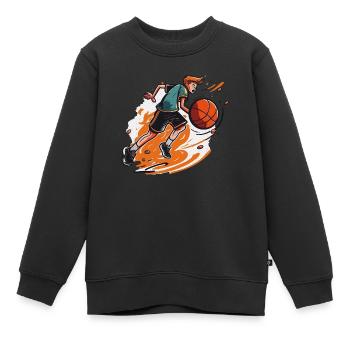 Basketball-Profi mit Höchstgeschwindigkeit - Kinder Premium Organic Sweatshirt - Schwarz - Vorne - AI Model Kid Female (0cm)