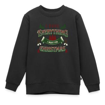 Ich habe alles, was ich mir für Weihnachten zu Weihnachten wünsche - Kinder Premium Organic Sweatshirt - Schwarz - Vorne - AI Model Kid Female (0cm)
