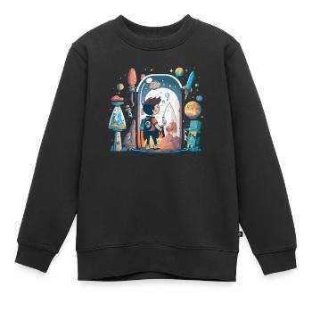 Botanische Schönheit: Pflanzenwunder - Kinder Premium Organic Sweatshirt - Schwarz - Vorne - AI Model Kid Female (0cm)