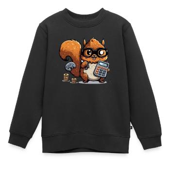 Écureuil-culateur - Sweat Premium enfant bio - noir - Devant - AI Model Kid Female (0cm)