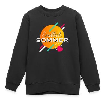 Endlich Sommer - Kinder Premium Organic Sweatshirt - Schwarz - Vorne - AI Model Kid Female (0cm)
