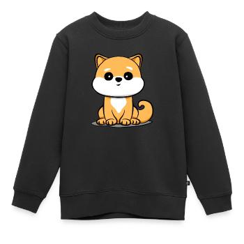Süßer Chibi-Hund | Niedliches Cartoon-Hundemotiv - Kinder Premium Organic Sweatshirt - Schwarz - Vorne - AI Model Kid Female (0cm)