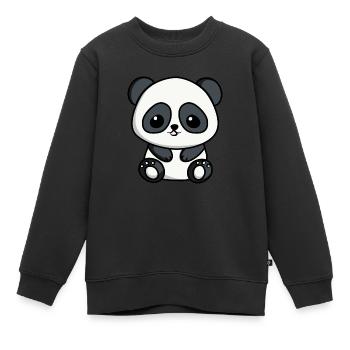 Süßer Chibi-Panda | Niedliches Panda-Design - Kinder Premium Organic Sweatshirt - Schwarz - Vorne - AI Model Kid Female (0cm)