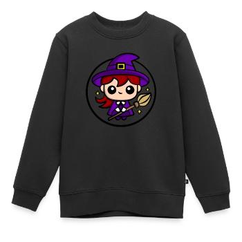Süße Chibi-Hexe | Niedliches Halloween-Hexen-Desig - Kinder Premium Organic Sweatshirt - Schwarz - Vorne - AI Model Kid Female (0cm)