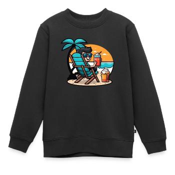 Entspannung am Strand - Kinder Premium Organic Sweatshirt - Schwarz - Vorne - AI Model Kid Female (0cm)