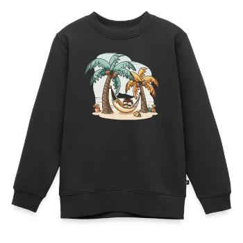 Le gourou de la relaxation - Sweat Premium enfant bio - noir - Devant - AI Model Kid Female (0cm)