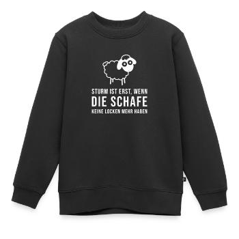 Sturm ist erst wenn die Schafe - Kinder Premium Organic Sweatshirt - Schwarz - Vorne - AI Model Kid Female (0cm)