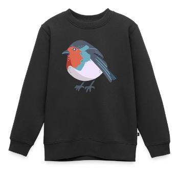 Rotkehlchen - Kinder Premium Organic Sweatshirt - Schwarz - Vorne - AI Model Kid Female (0cm)