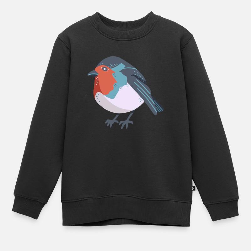 Rotkehlchen - Kinder Premium Organic Sweatshirt - Schwarz