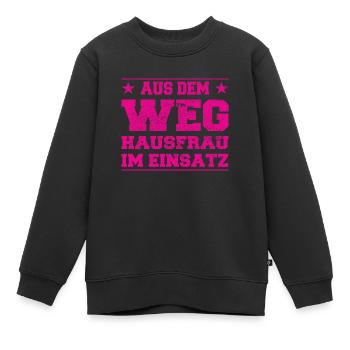 Aus dem Weg Hausfrau im Einsatz - Kinder Premium Organic Sweatshirt - Schwarz - Vorne - AI Model Kid Female (0cm)