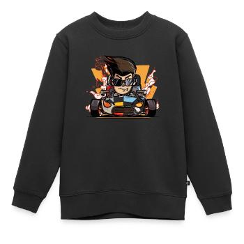 Accélérer vers la victoire - Sweat Premium enfant bio - noir - Devant - AI Model Kid Female (0cm)