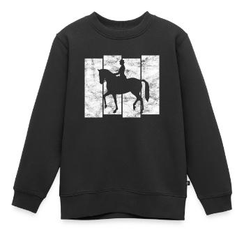 Dressurreiten Dressurreiter Reiten Reiter Pferd - Kinder Premium Organic Sweatshirt - Schwarz - Vorne - AI Model Kid Female (0cm)