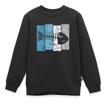 Arêtes de poisson pour pêcheurs, pêcheurs et enfants | Poissons - Sweat Premium enfant bio - noir - Devant - AI Model Kid Female (0cm)