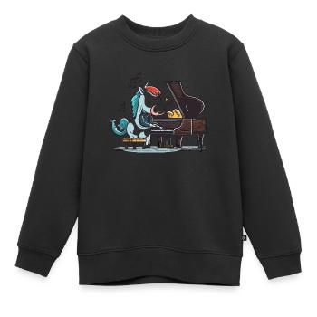 Einhorn-Melodie - Kinder Premium Organic Sweatshirt - Schwarz - Vorne - AI Model Kid Female (0cm)