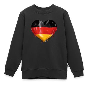 ALLEMAGNE COEUR ALLEMAGNE DRAPEAU ALLEMAGNE - Sweat Premium enfant bio - noir - Devant - AI Model Kid Female (0cm)