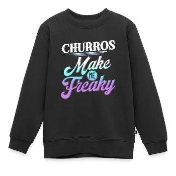 Churros Make Me Freaky Fun Style - Kinder Premium Organic Sweatshirt - Schwarz - Vorne - AI Model Kid Female (0cm)