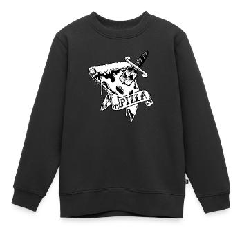 PIZZA !!! - Kinder Premium Organic Sweatshirt - Schwarz - Vorne - AI Model Kid Female (0cm)