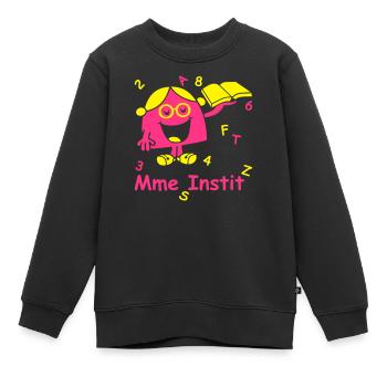 Madame institutrice - Sweat Premium enfant bio - noir - Devant - AI Model Kid Female (0cm)