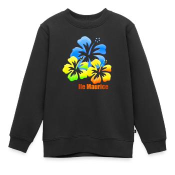 hibiscus - Sweat Premium enfant bio - noir - Devant - AI Model Kid Female (0cm)