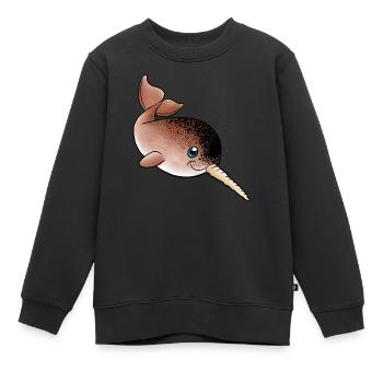 Kleiner Narwal - Kinder Premium Organic Sweatshirt - Schwarz - Vorne - AI Model Kid Female (0cm)