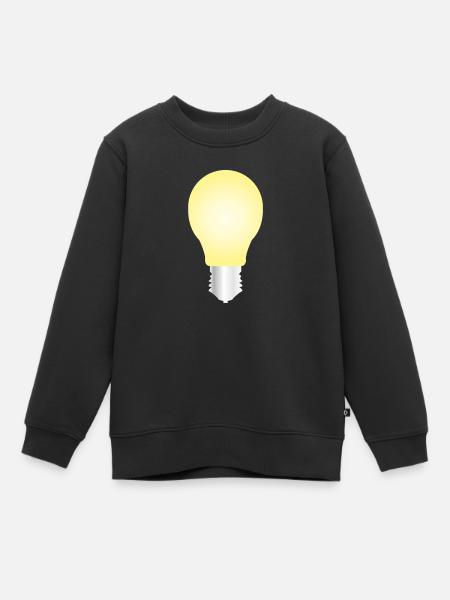 Glühbirne - Kinder Premium Organic Sweatshirt - Schwarz