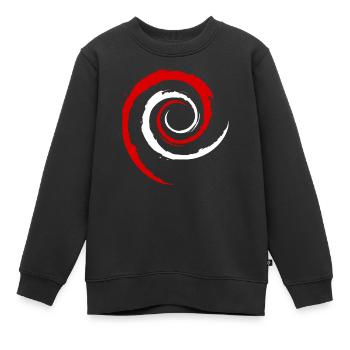 Austrian Debian Swirl - Kinder Premium Organic Sweatshirt - Schwarz - Vorne - AI Model Kid Female (0cm)