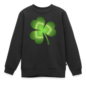 Kleeblatt - Kinder Premium Organic Sweatshirt - Schwarz - Vorne - AI Model Kid Female (0cm)