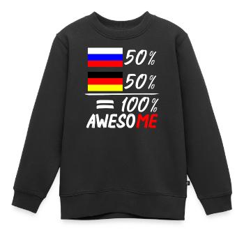 50% Russisch 50% Deutsch - Kinder Premium Organic Sweatshirt - Schwarz - Vorne - AI Model Kid Female (0cm)