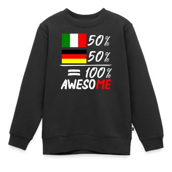 50% Italienisch 50% deutsch - Kinder Premium Organic Sweatshirt - Schwarz - Vorne - AI Model Kid Female (0cm)