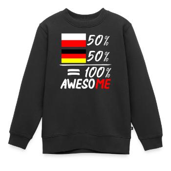 50% Polnisch 50% Deutsch - Kinder Premium Organic Sweatshirt - Schwarz - Vorne - AI Model Kid Female (0cm)
